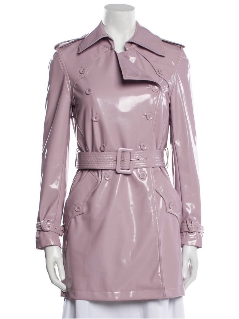 FLeur dumal  Light pink/ Lavender Vinyl Trench Coat